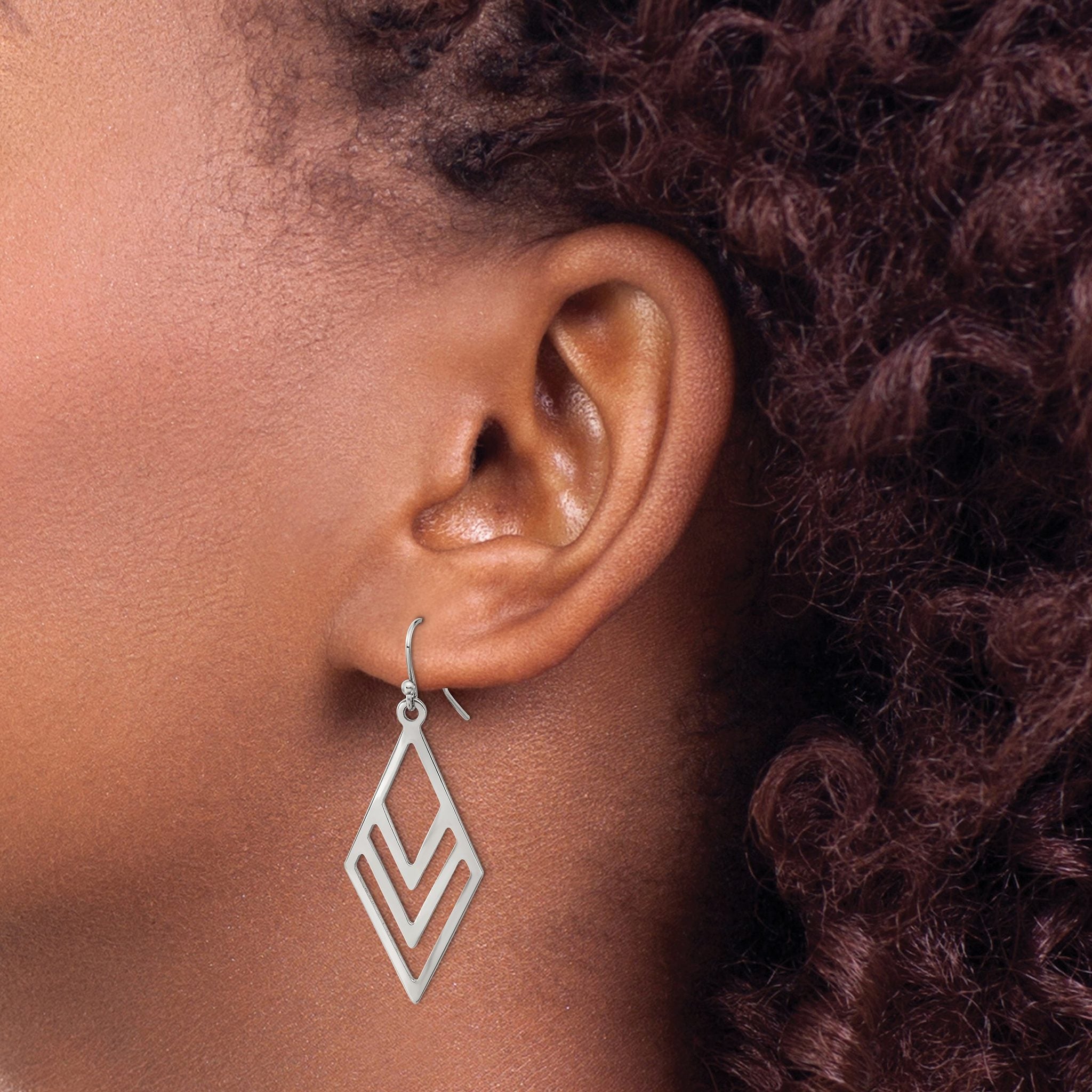 Stainless Steel Polished Drop Dangle Earrings for Women