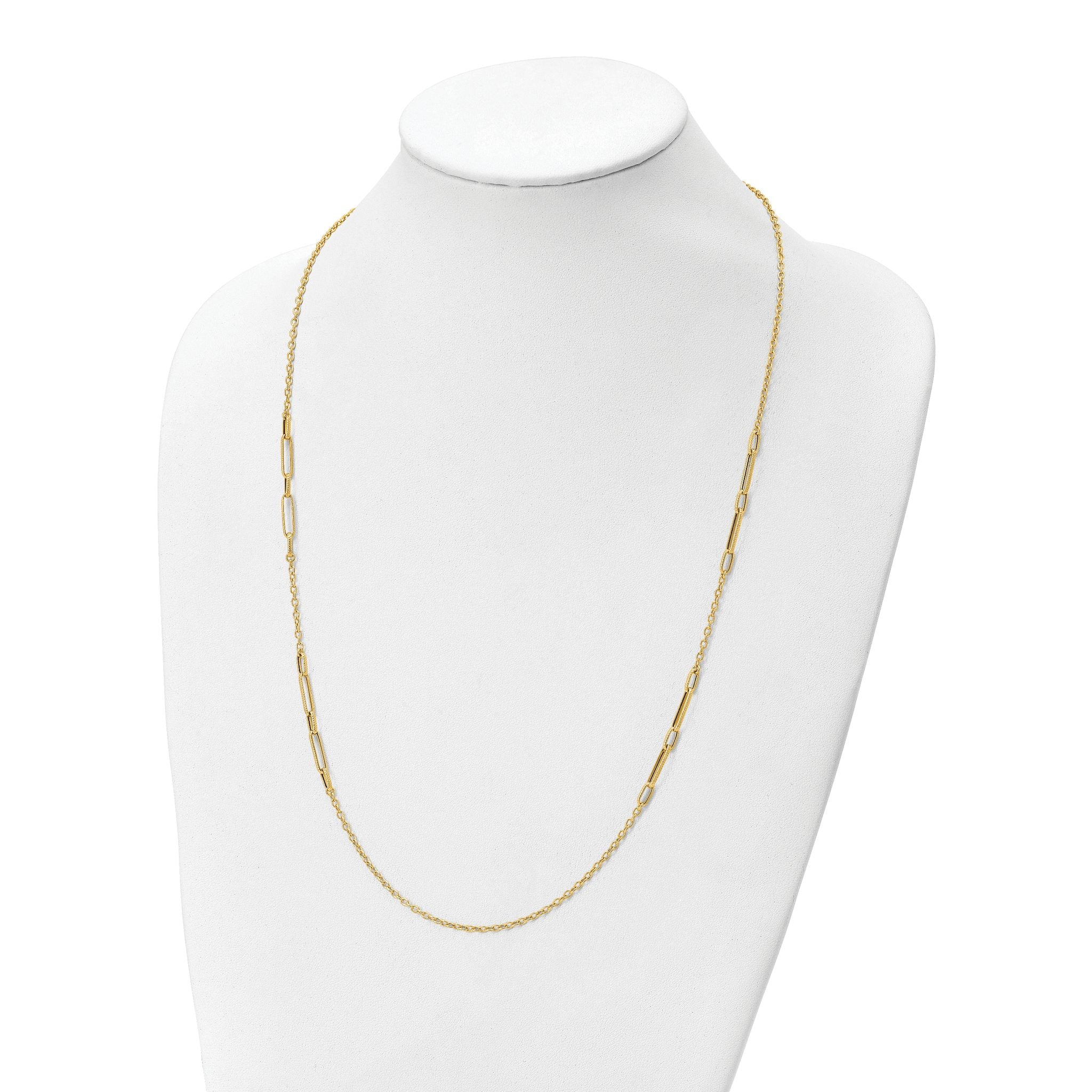 14k Polished Textured Necklace