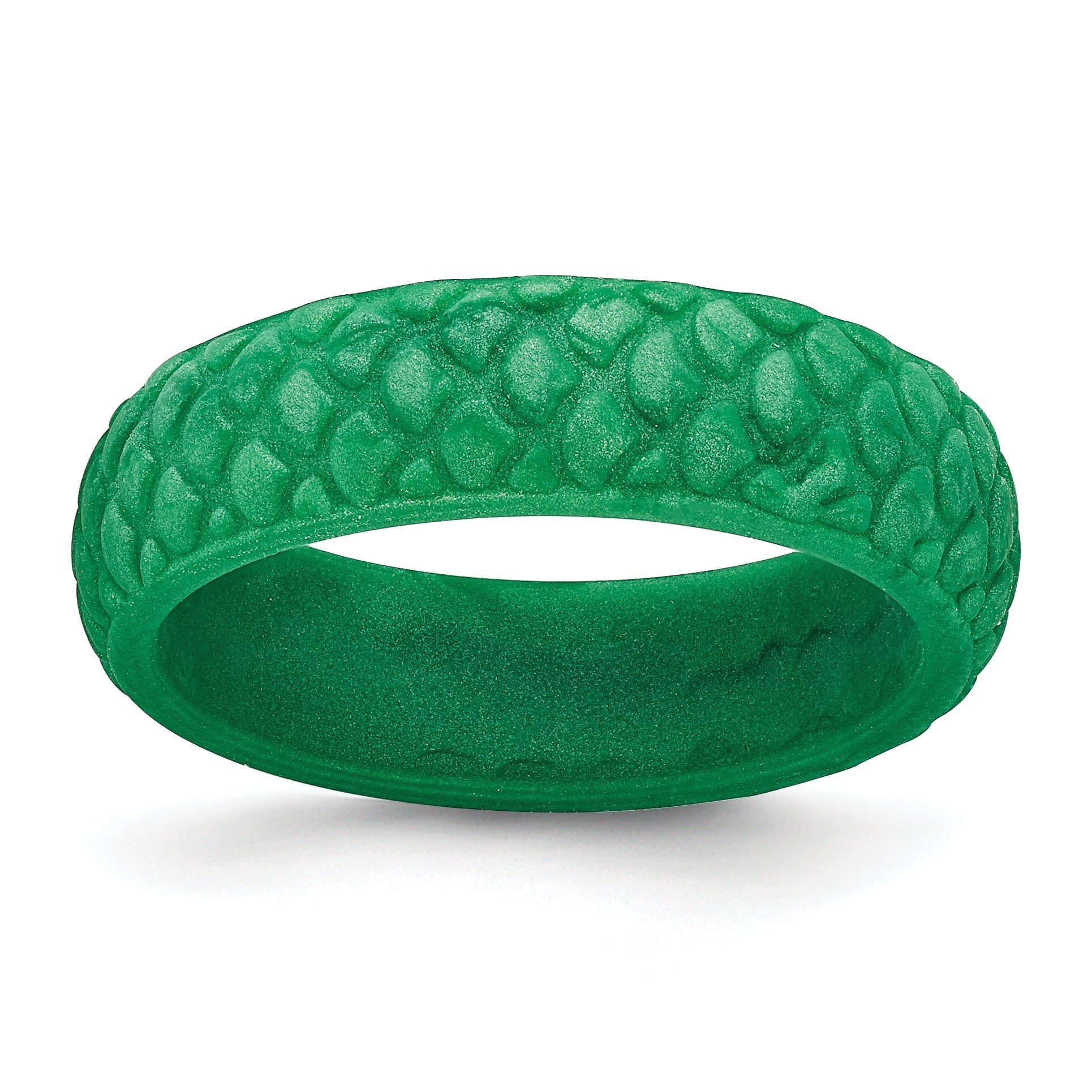Mermaid Pattern Wedding Band in Green Silicone, 5.7mm