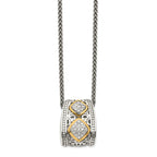 Shey Couture Sterling Silver Antiqued with 14K Accent Diamond 18 Inch Necklace