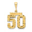 14K Gold Diamond-Cut Number 50 Charm in Polished Finish Medium