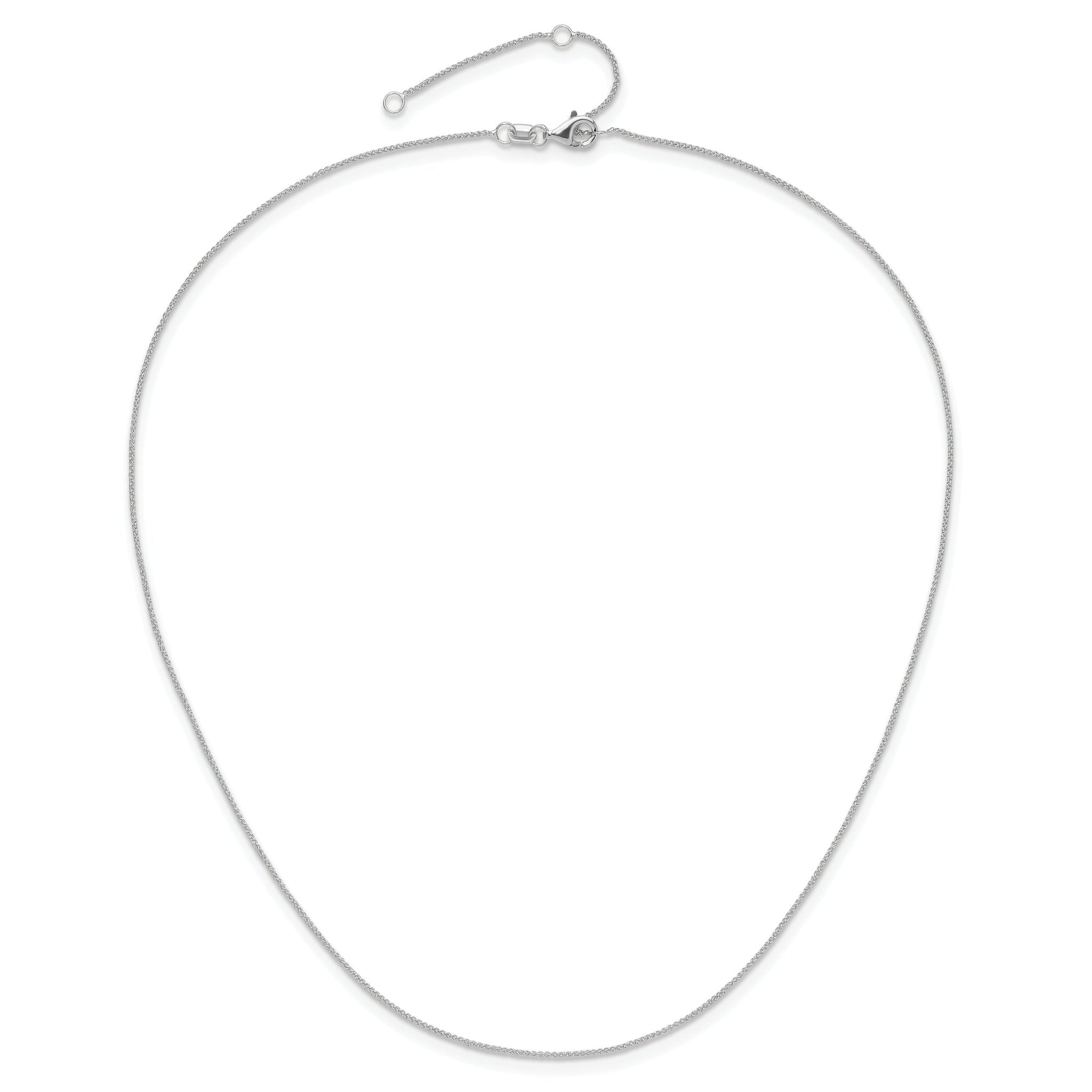 0.8mm 10K White Gold Baby Spiga Chain