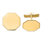 14K Yellow Gold Octagonal Cuff Links