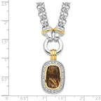 Sterling Silver Flash Gold-plated CZ Necklace