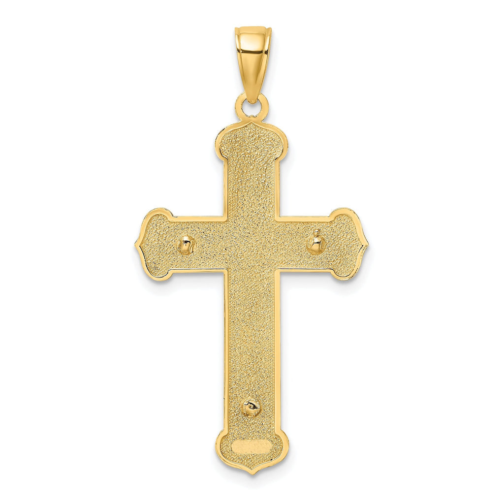 10K Two-Tone Gold Two-tone Engraved Crucifix Charm