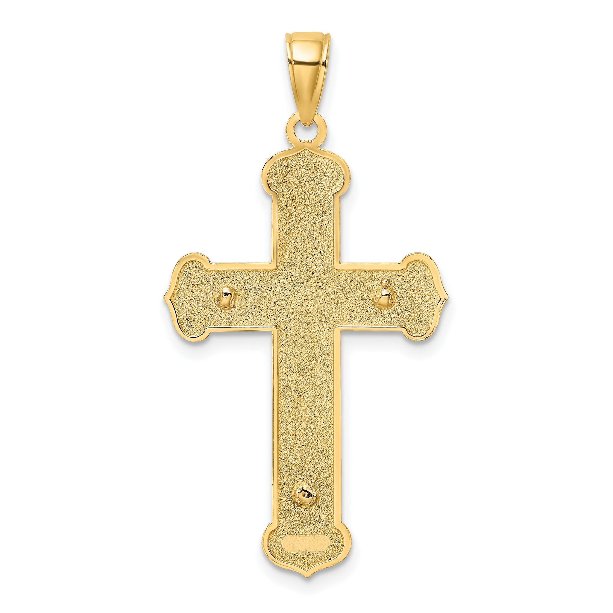 10K Two-Tone Gold Two-tone Engraved Crucifix Charm