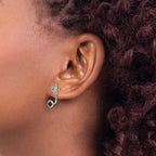 Stainless Steel Polished Cubic Zirconia Drop Dangle Earrings for Women
