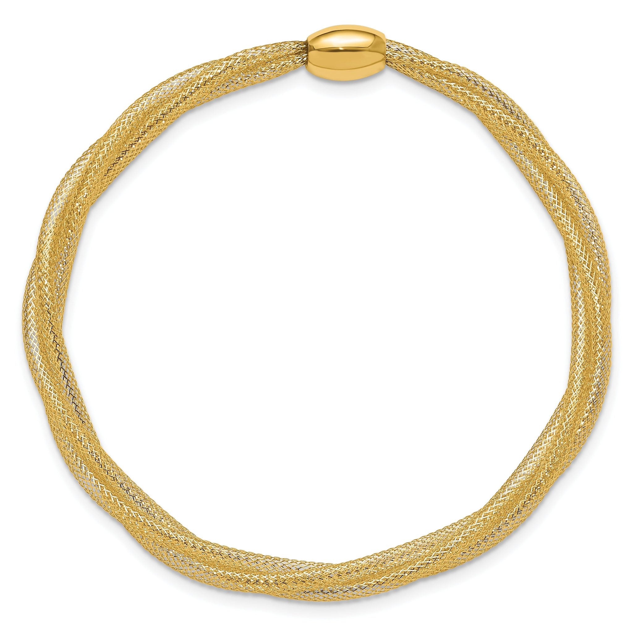 14K Mesh Twist Slip-on Stretch Bracelet Secondary image