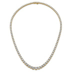 14k 28 1/2 carat Lab Grown Diamond VS/SI+ G+ Complete Round 18 inch Graduated Tennis Necklace