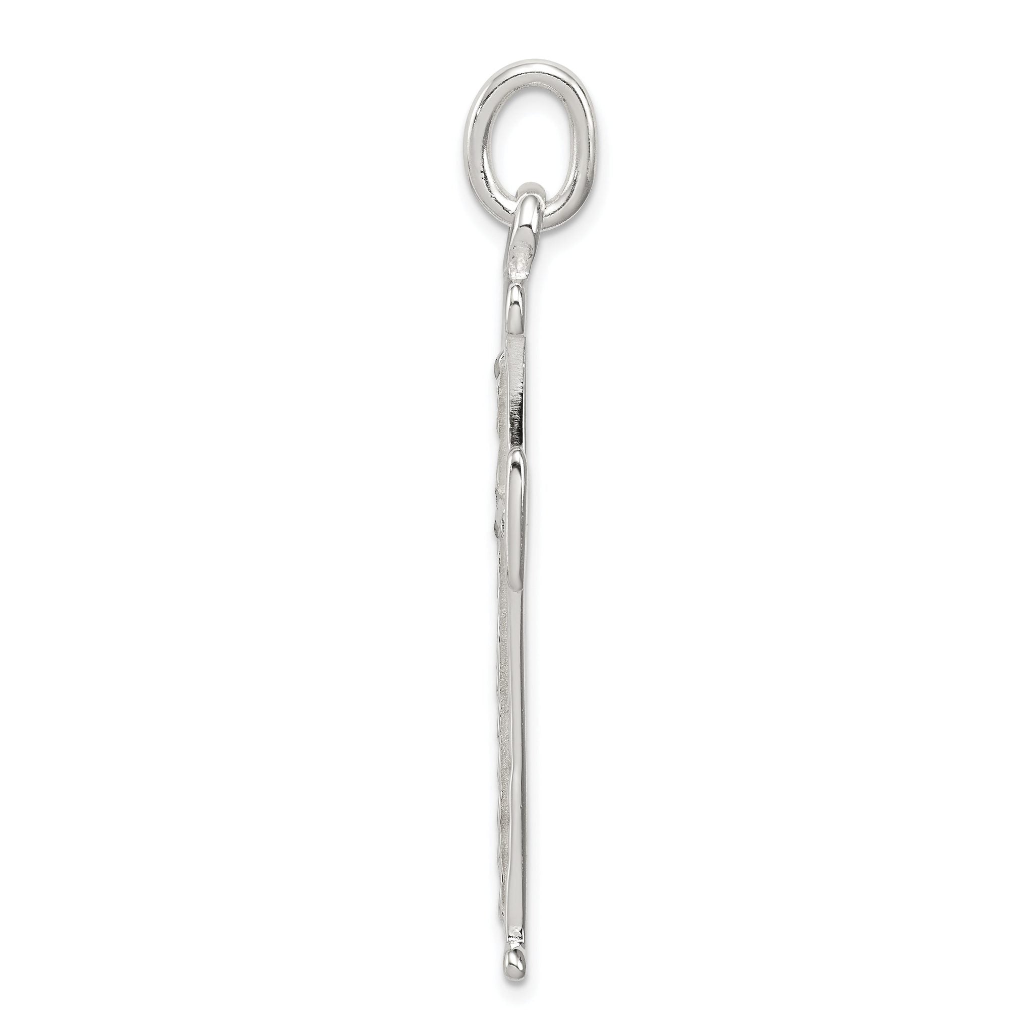Sterling Silver 925 Diamond-Cut Cross Pendant with Polished Finish & Anti-Tarnish Coating Secondary image