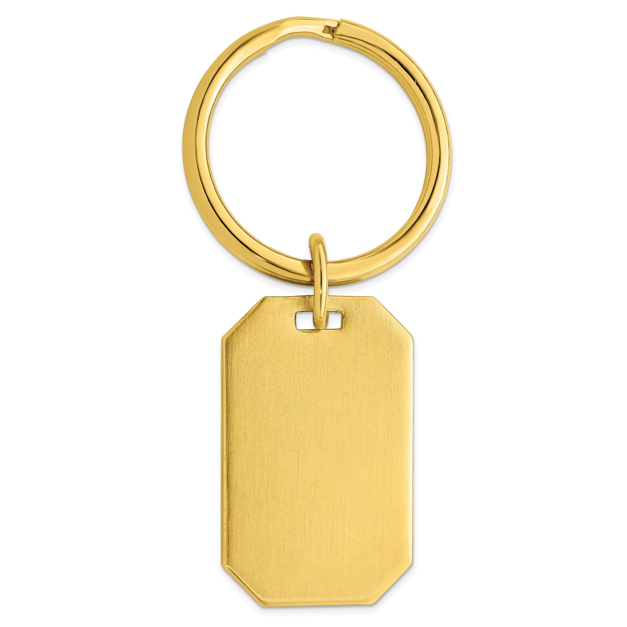 Gold-plated Kelly Waters Satin Rectangle Key Ring Main image