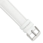 White Leather Watch Band with Panerai-Style Buckle, 18mm