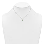 Sterling Silver Polished Green Enameled Turtle Childrens 14 inch Necklace and Post Earrings Set