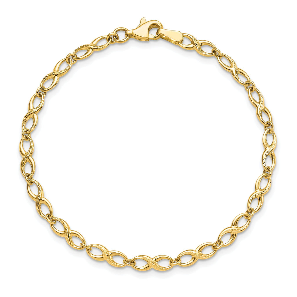 10K Polished and D/C Bracelet