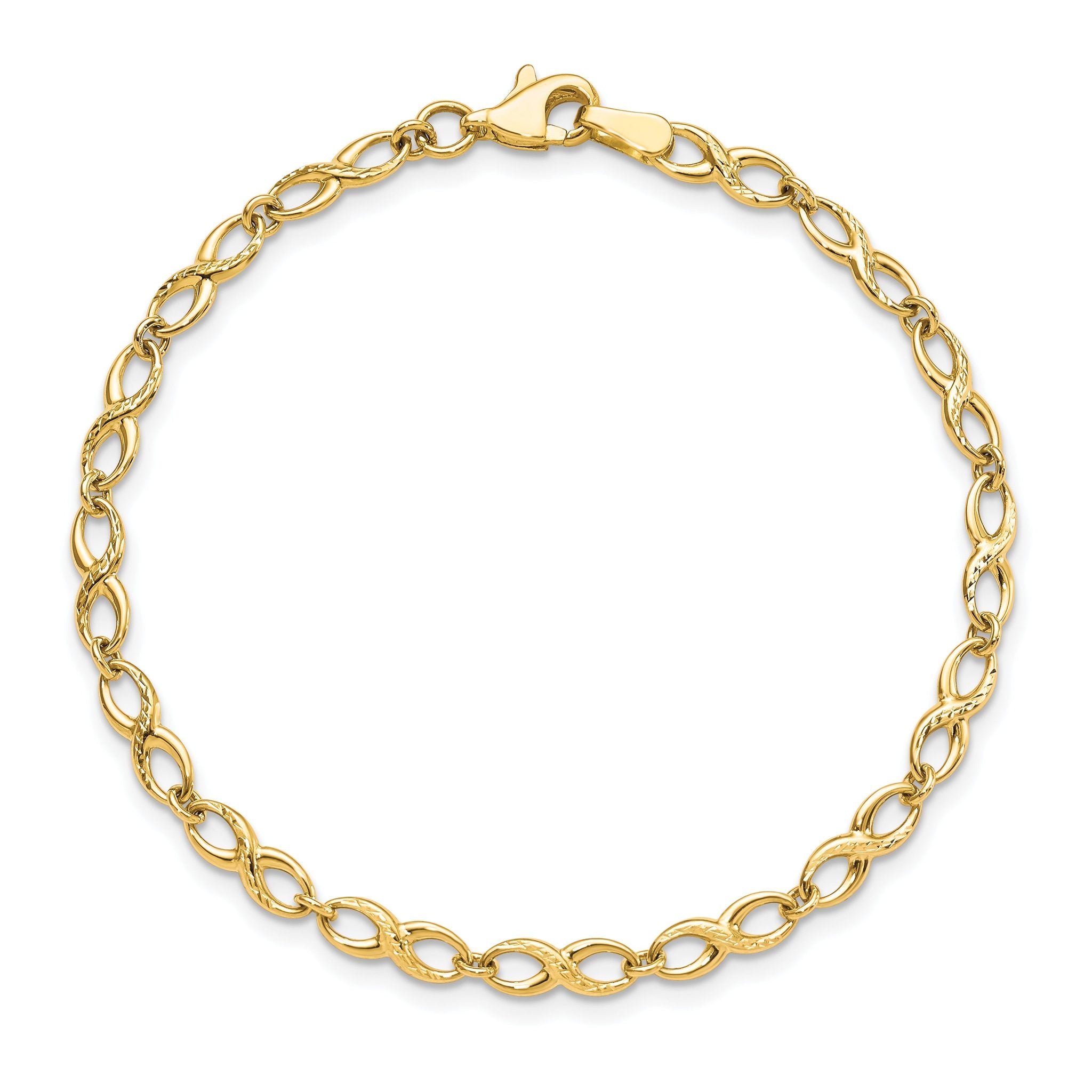 10K Polished and D/C Bracelet