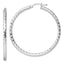 Sterling Silver Rhodium-plated 3.00mm Diamond-cut Hoop Earrings