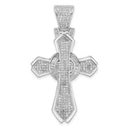 Sterling Silver Rhodium-plated Polished CZ Cross Pendant