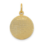 14K Yellow Gold Polished and Satin COMMUNION Round Disc Charm