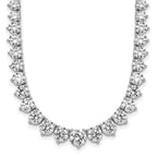 14k White Gold 26 3/4 carat Lab Grown Diamond VS/SI+ G+ Complete Round 18 inch Graduated Tennis Necklace
