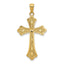 14K Gold Diamond-Cut Cross Pendant with Solid Casted Design