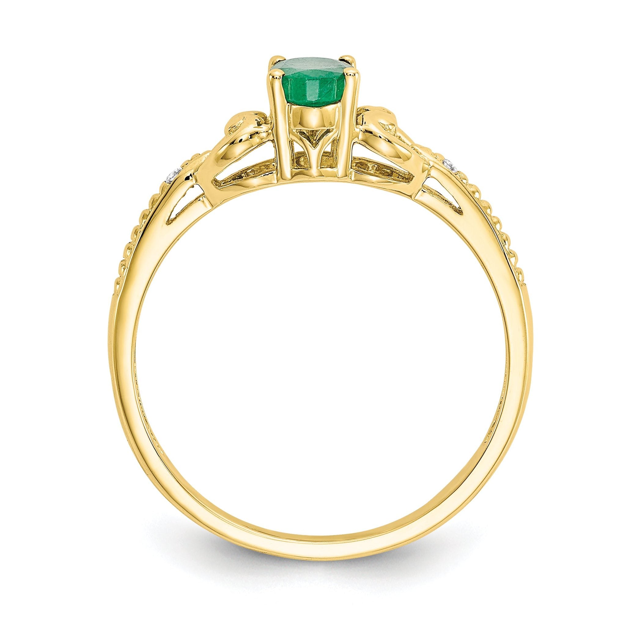 10K Emerald and Diamond Ring Secondary image