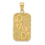 14K Gold Nugget DAD Dog Tag Pendant for Men Textured Solid Design