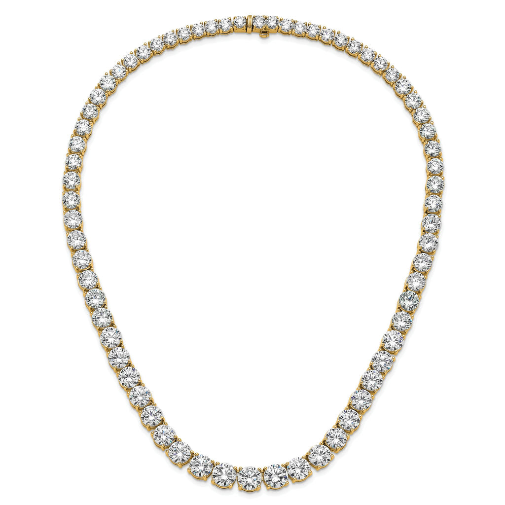 14k 100 3/4 carat Lab Grown Diamond VS/SI+ G+ Complete Round 20 inch Graduated Tennis Necklace