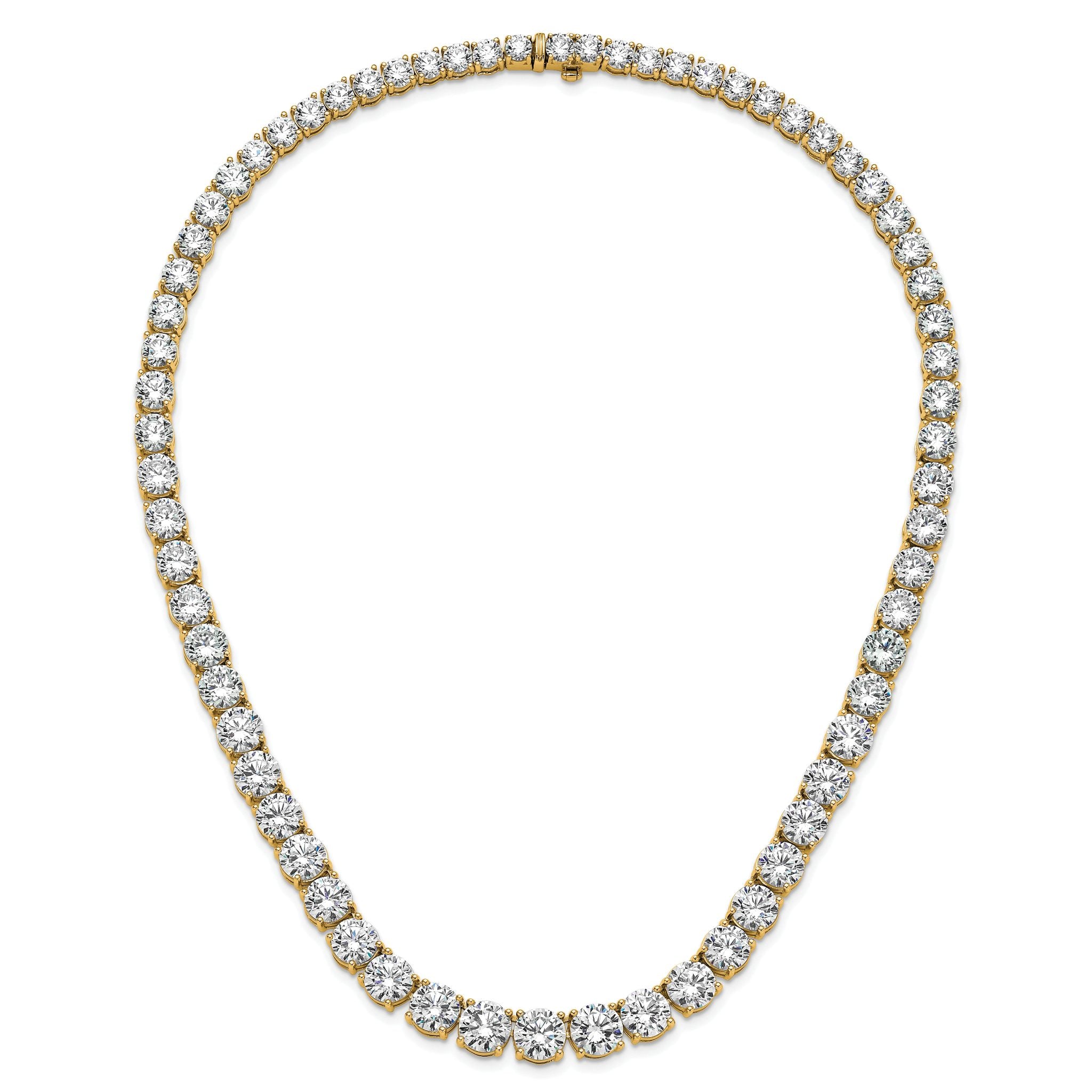 14k 100 3/4 carat Lab Grown Diamond VS/SI+ G+ Complete Round 20 inch Graduated Tennis Necklace