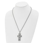 Chisel Stainless Steel Polished Moveable Cross 22 inch Rope Chain Necklace