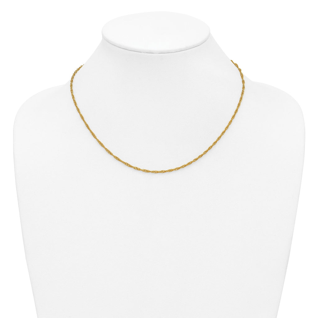 Singapore Chain Necklace in 14/20 Gold Filled, 2mm