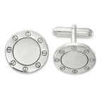 Polished Sterling Silver Circle Cuff Links