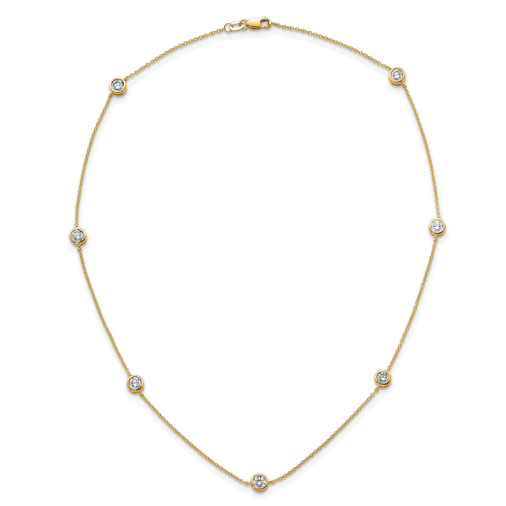 True Origin 14k 1 3/4 carat Lab Grown Diamond VS+ F+ Complete 18 inch Seven Station Necklace