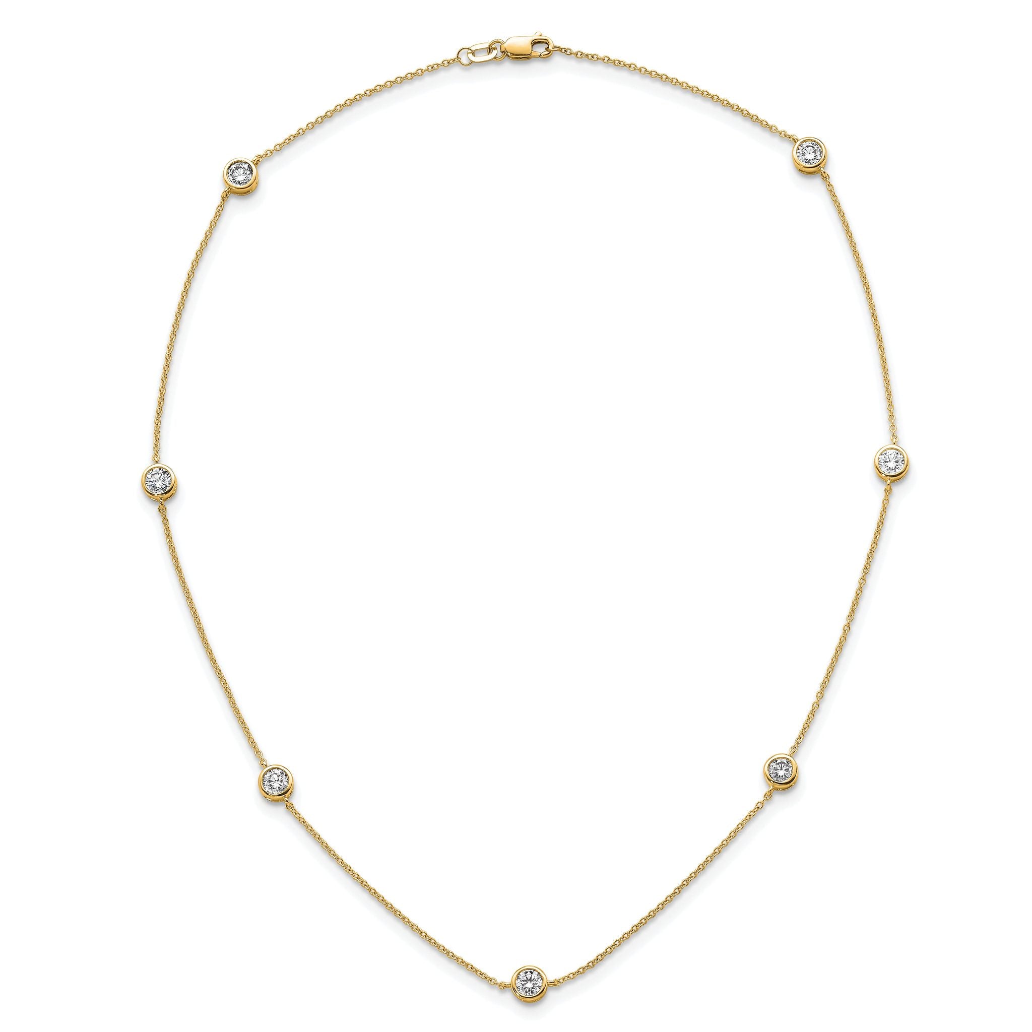 True Origin 14k 1 3/4 carat Lab Grown Diamond VS+ F+ Complete 18 inch Seven Station Necklace