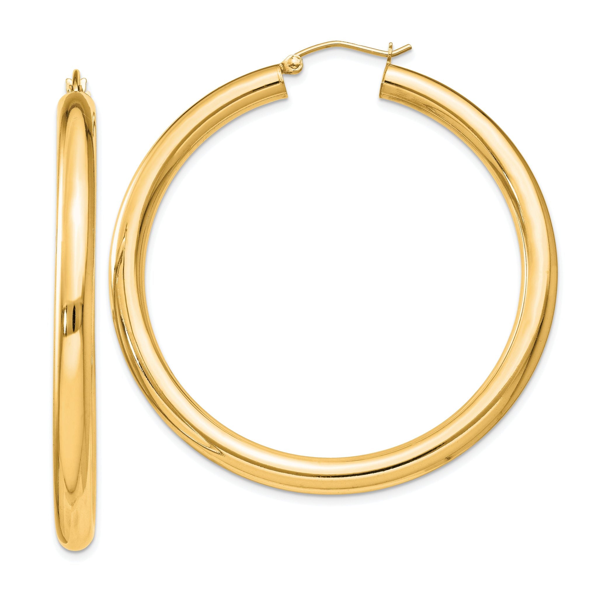 Sterling Silver Flash Gold-plated 4mm Round Hoop Earrings Main image