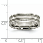Grooved Wedding Band in Titanium, 6mm
