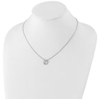 Sophia Jewelers Sterling Silver Diamond Swirl Necklace with Rhodium Finish