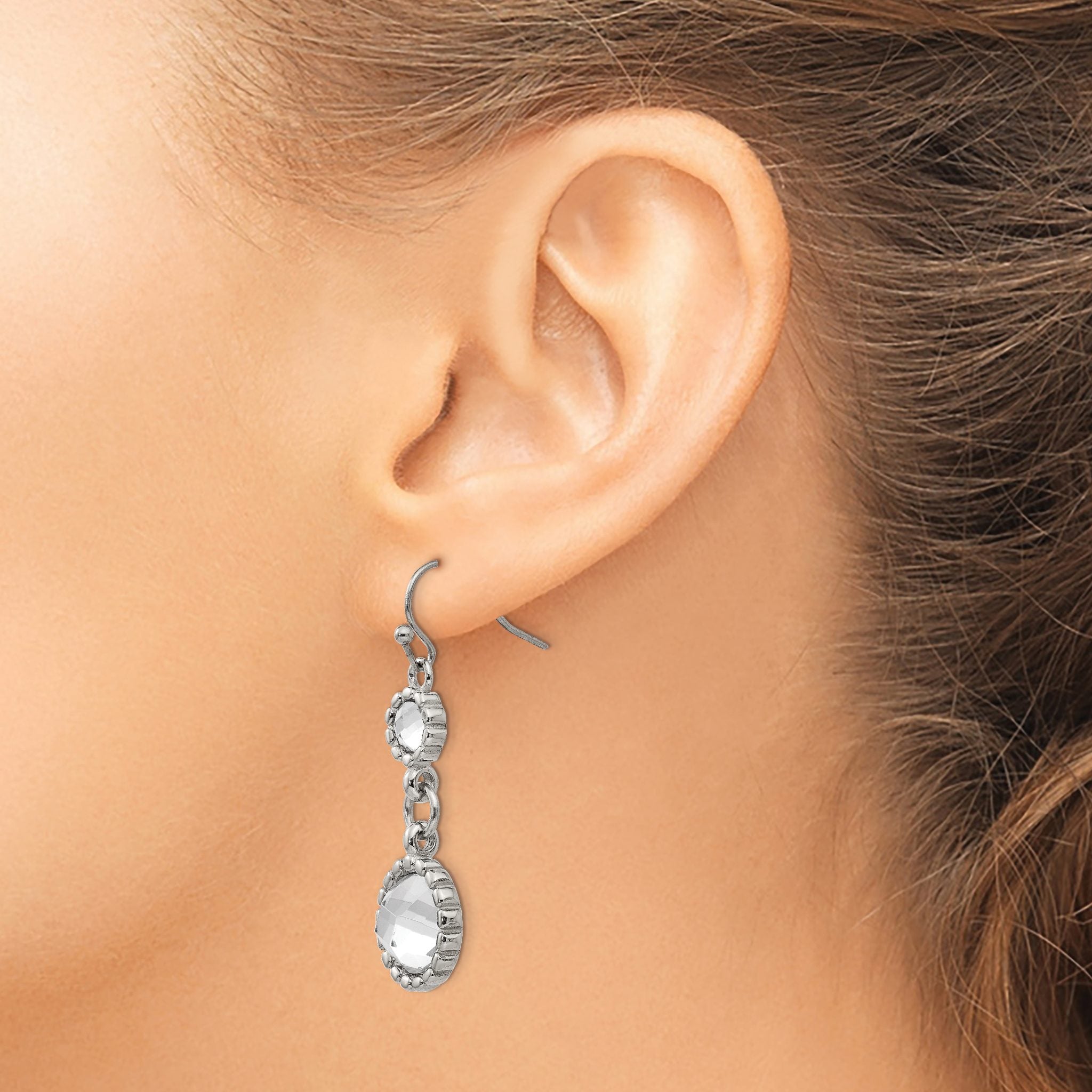 Stainless Steel Polished Drop Dangle Earrings for Women