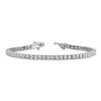 Sterling Shimmer Sterling Silver Rhodium-plated 3mm CZ 55 Stone 7 inch Bracelet