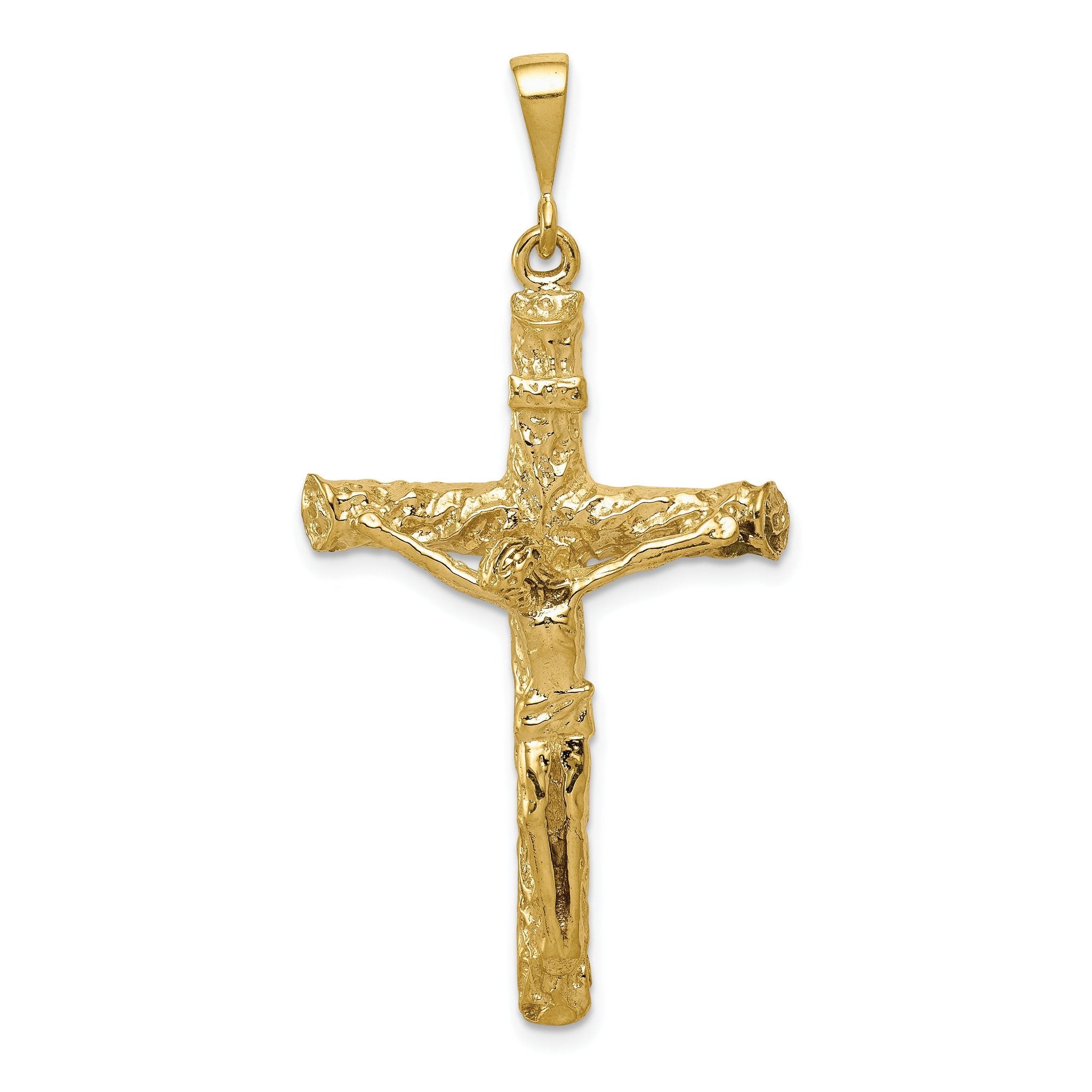 10K Gold Crucifix Charm with Polished Finish  Solid, Elegant Design