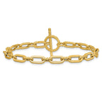 14K Polished and Twisted Fancy Toggle Bracelet