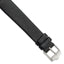Smooth Flat Leather Watch Band in Black with Silver-Tone Buckle, 20mm
