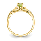 10K Peridot and Diamond Ring