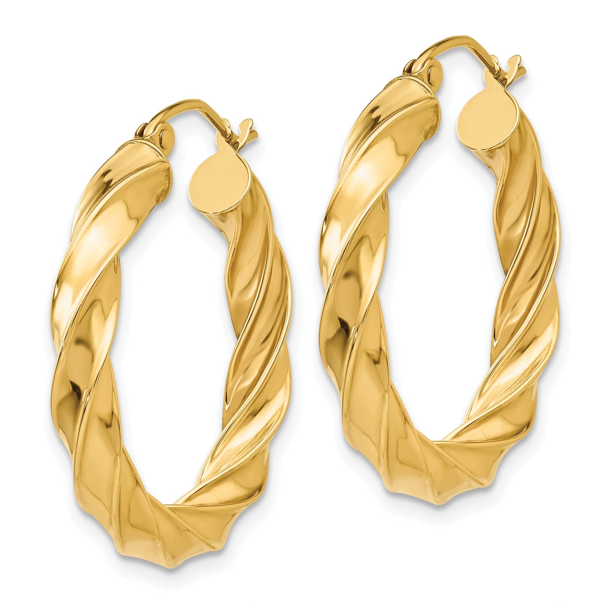 14k Light Twisted Hoop Earrings Secondary image