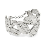 Stainless Steel Polished & Hammered with ext. Bangle Bracelet for Women