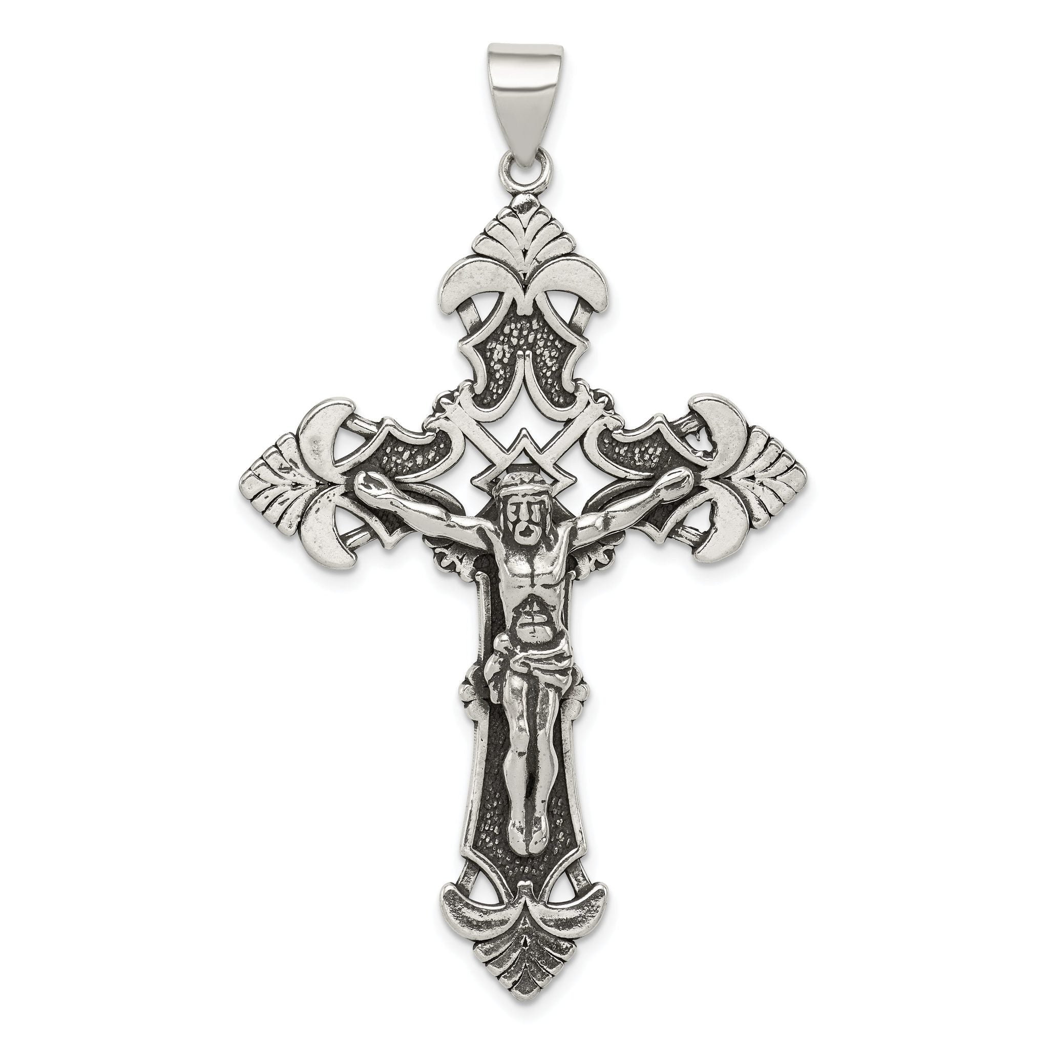 Sterling Silver Antiqued Crucifix Pendant Main image
