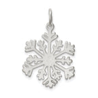 Sterling Silver 925 Satin Snowflake Charm with Diamond Cut Finish Solid