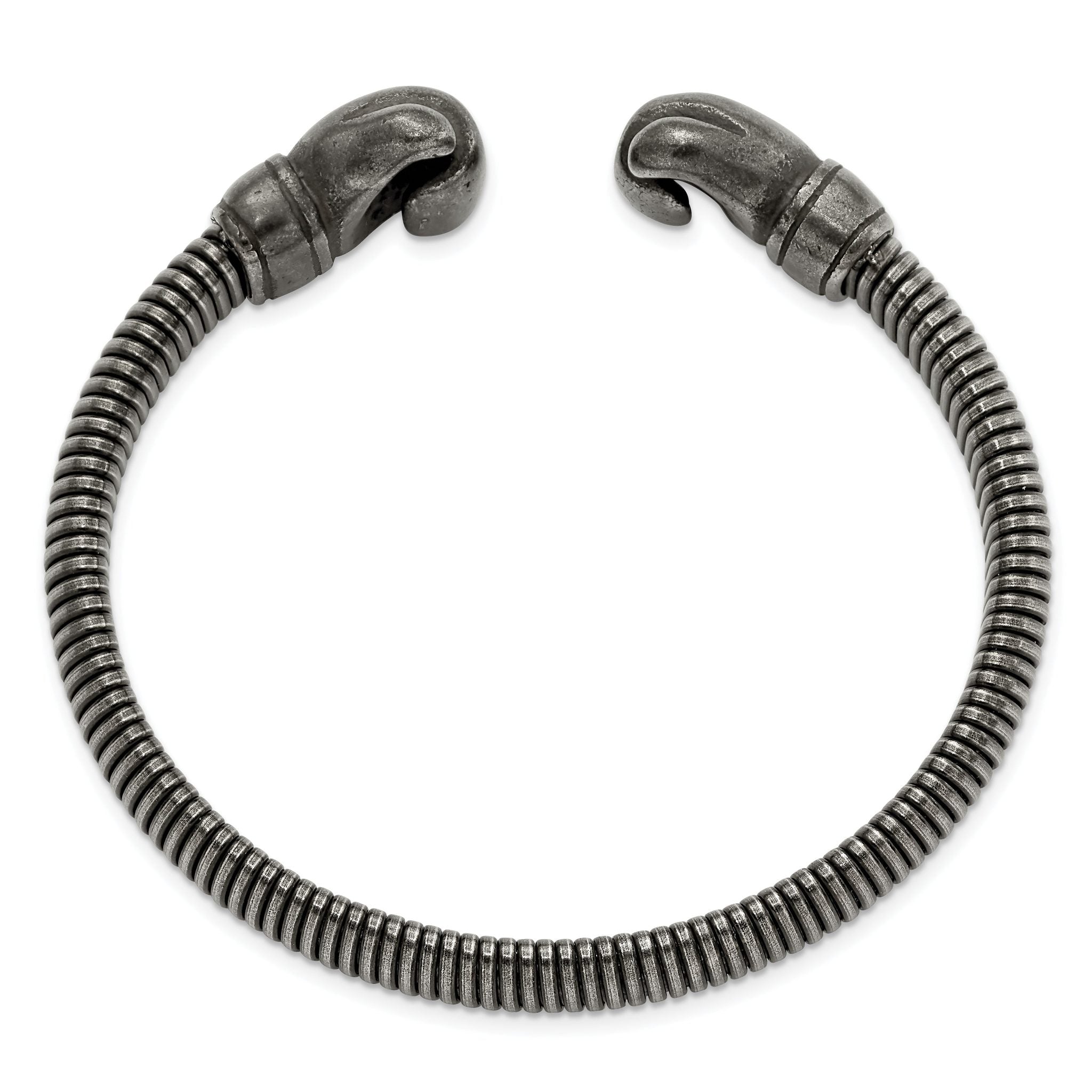 Stainless Steel Brushed Gun Metal IP-plated Boxing Gloves Cuff Bangle Bracelet Secondary image