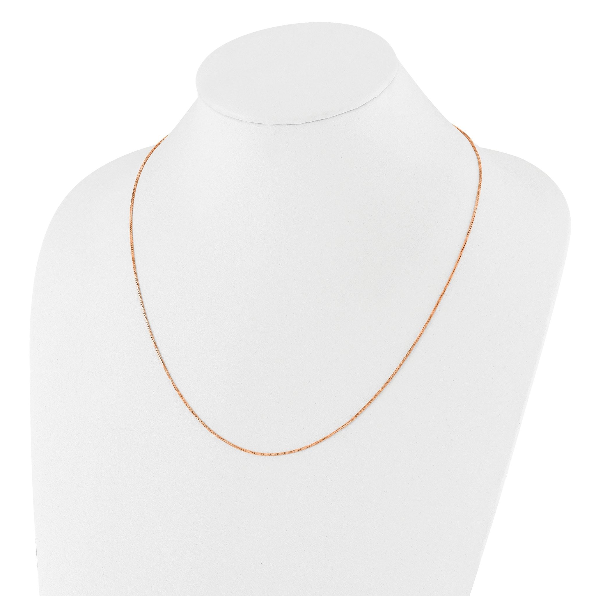 Sterling Silver Rose Gold-plated Adjustable .95mm Box Chain