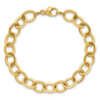 14k Polished 9mm Round Cable Chain 7.5 inch Bracelet