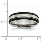 Titanium Unisex Wedding Band with Black Satin Finish